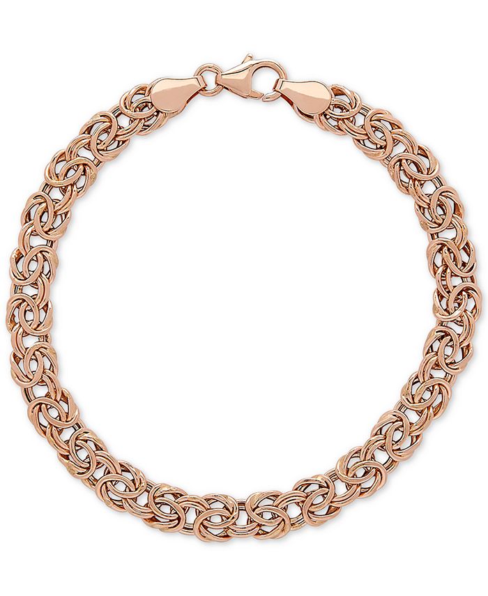 Italian Gold Byzantine Link Bracelet in 10k Rose Gold Macy s