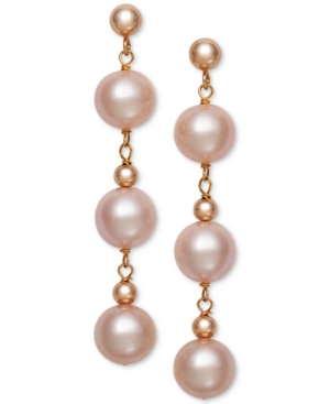 image of Belle de Mer Cultured Freshwater Pearl (7mm) Drop Earrings (Also in Pink Cultured Freshwater Pearl)
