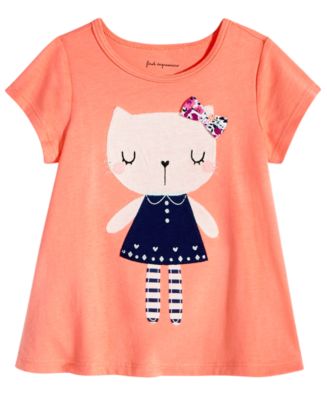 First Impressions Toddler Girls Graphic-Print Cotton T-Shirt, Created ...