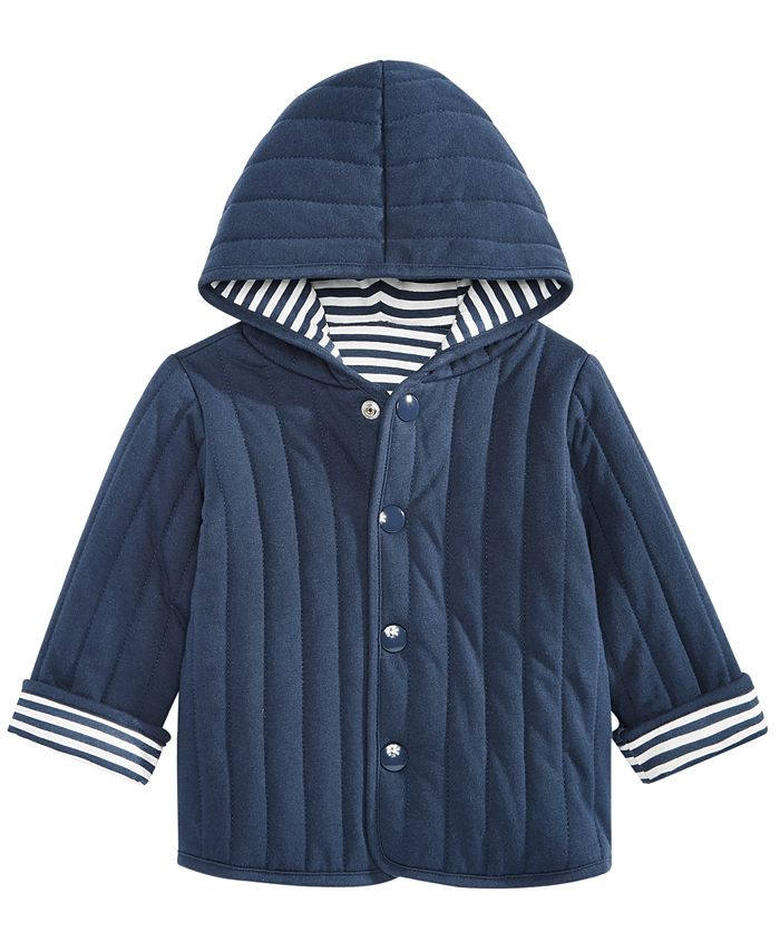 First Impressions Baby Boys Reversible Striped Cotton Jacket, Created