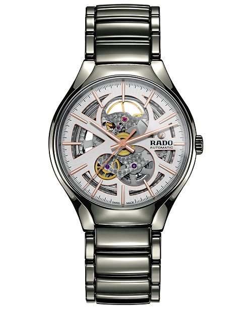 Rado Men S Swiss Automatic True Open Heart Plasma High Tech Ceramic Bracelet Watch 40mm Reviews All Fine Jewelry Jewelry Watches Macy S
