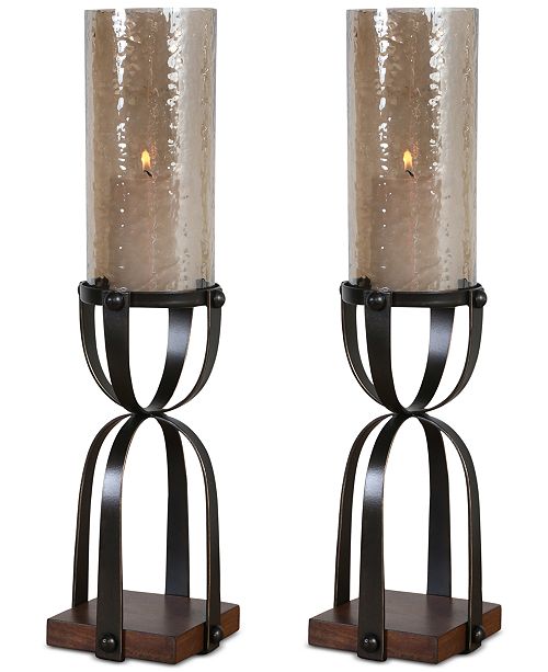 Uttermost Arka Dark Bronze Candleholders Set Of 2 Reviews