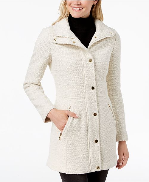 INC International Concepts I.N.C. Faux-Fur-Trim Woven Coat, Created for ...
