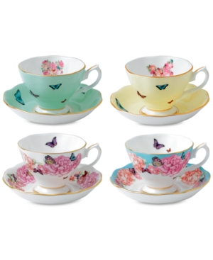 Shop Royal Albert Miranda Kerr For  Mixed Pattern Teacup & Saucer Service For 4 In Open