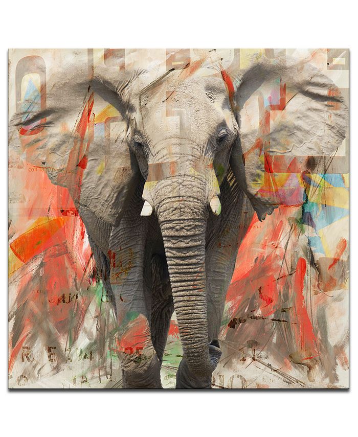 Ready2HangArt - 'Saddle Ink Elephant I' Canvas Art Print