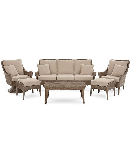 Furniture Closeout Silver Lake Indoor Outdoor Flat Rattan 6 Pc