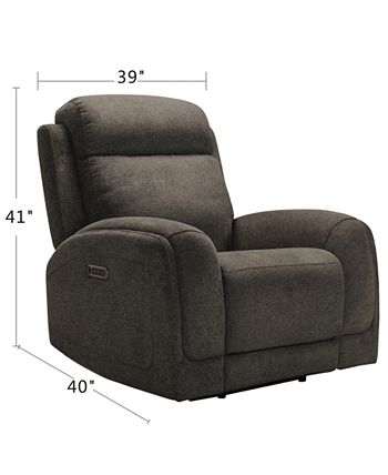 Furniture - Winterton Fabric Power Recliner With Power Headrest, Lumbar And USB Power Outlet