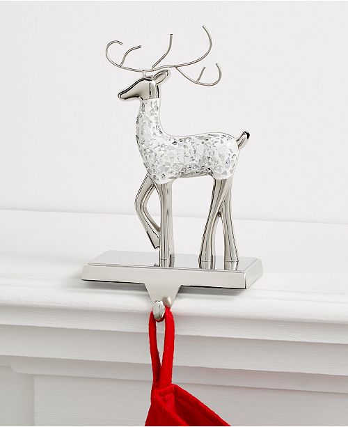 Holiday Lane Mosaic Reindeer Stocking Holder Created For Macy S