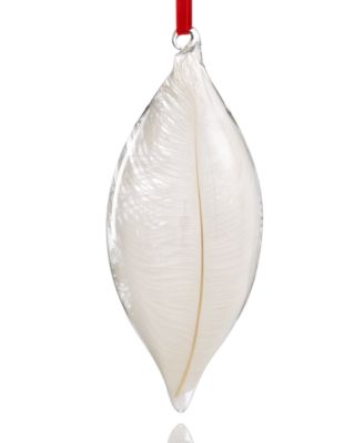 Holiday Lane - Feather Glass Teardrop Ornament