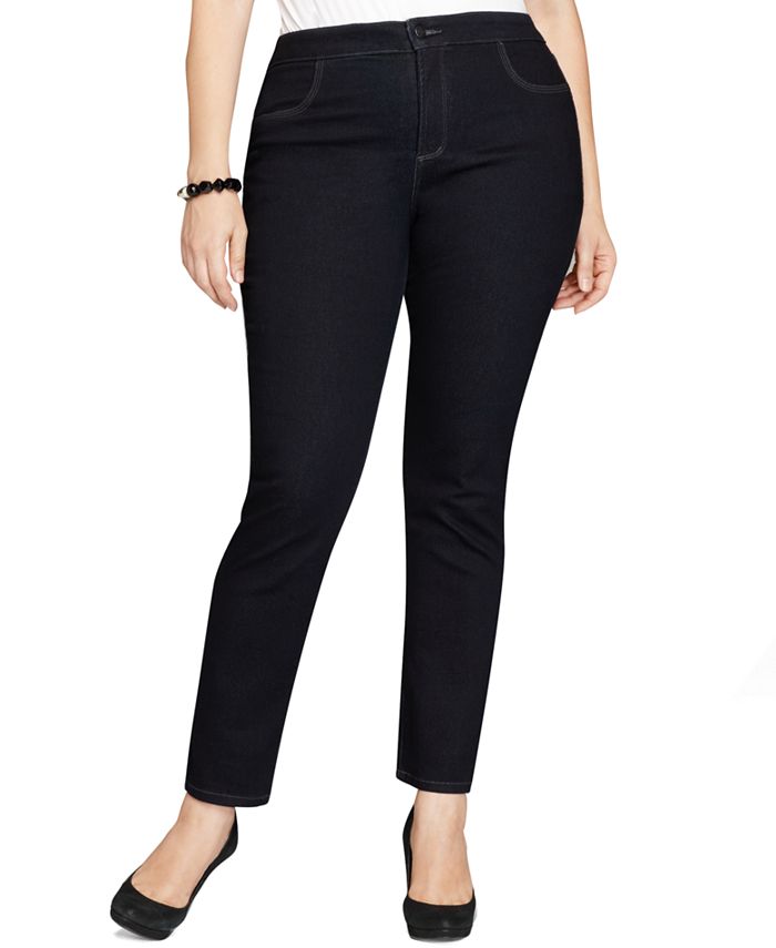 Style & Co Plus & Petite Plus Easy-Fit Tummy-Control Straight-Leg Jeans ...