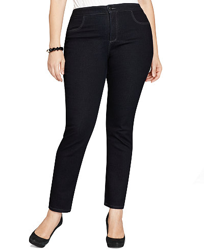 Style & Co Plus Size Tummy-Control Straight-Leg Jeans, Only at Macy's