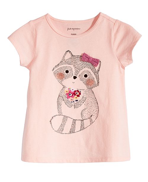 First Impressions Toddler Girls Racoon-Print T-Shirt, Created for Macy ...