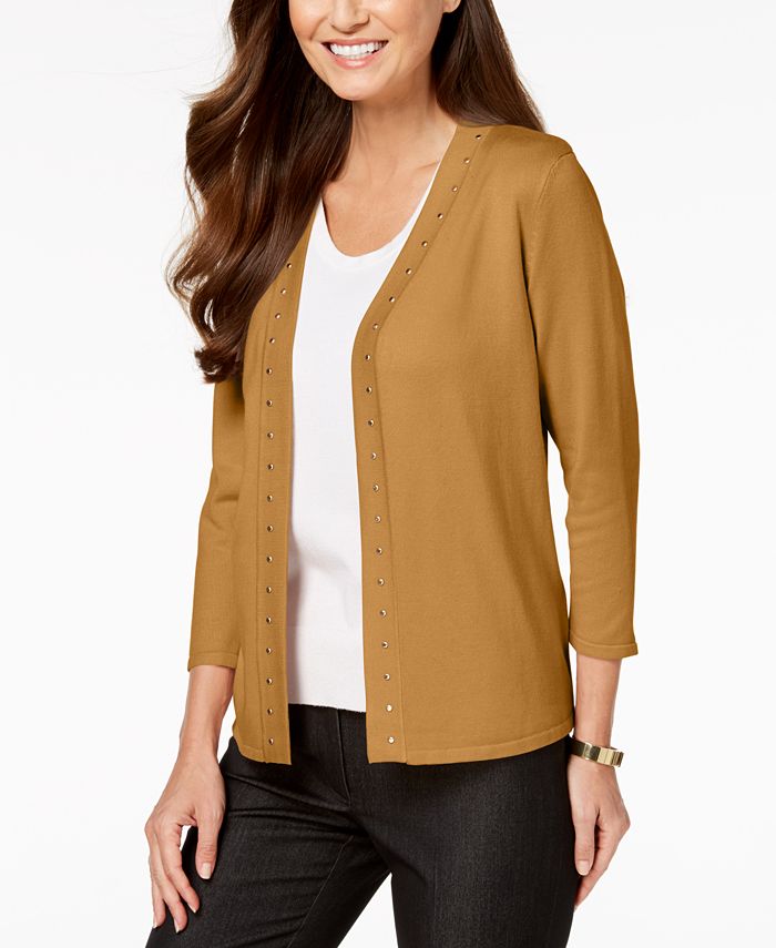 JM Collection Studded Cardigan, Created for Macy's - Macy's