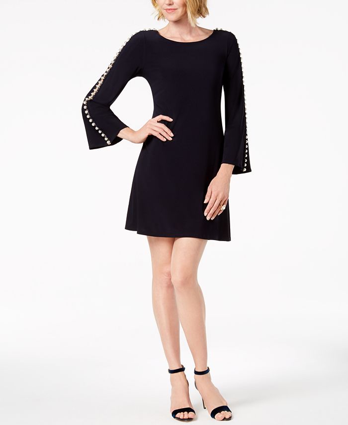 MSK Embellished-Sleeve Stretch Dress & Reviews - Dresses - Women - Macy's