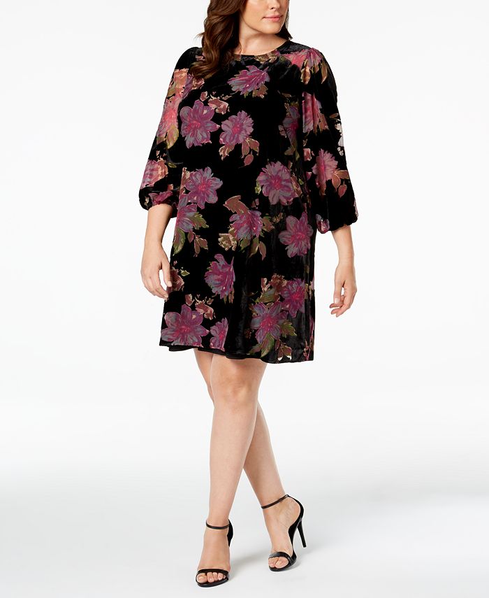 Calvin klein floral sales burnout velvet shift dress