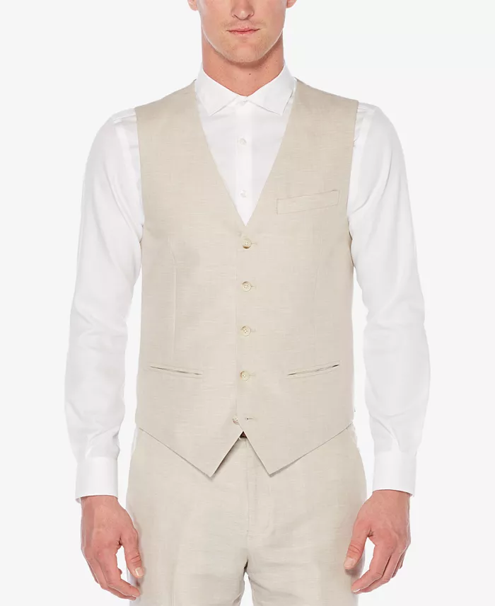 Men's Linen Herringbone Vest