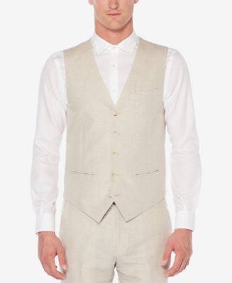 Perry Ellis Men's Linen Herringbone Vest - Macy's