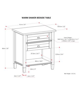Warm Shaker Bedside Table