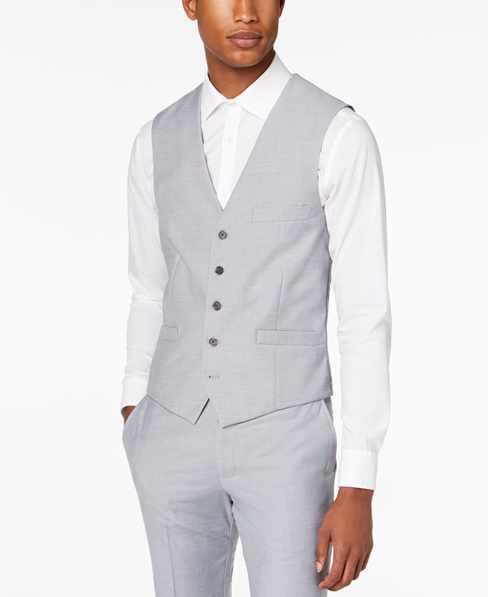 INC International Concepts INC Men's Slim-Fit Gray Suit Vest, Created ...