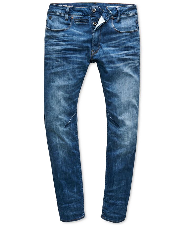 G-Star Raw Men's Slim-Fit Stretch Medium Indigo Aged Jeans, Created for ...