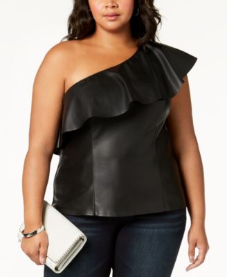 plus size leather top
