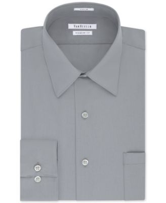 Men's Regular Fit Point Collar Poplin Dress Shirt