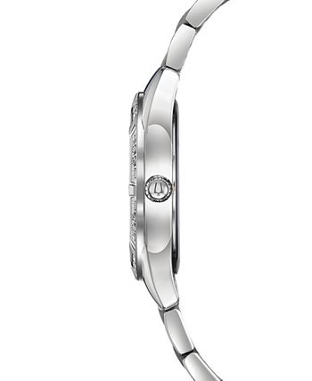 Bulova - Women's Sutton Diamond (1/10 ct. t.w.) Stainless Steel Bracelet Watch 32.5mm