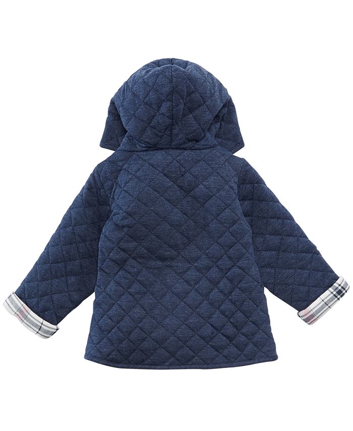 First Impressions Baby Girls Quilted Plaid Reversible Jacket, Created