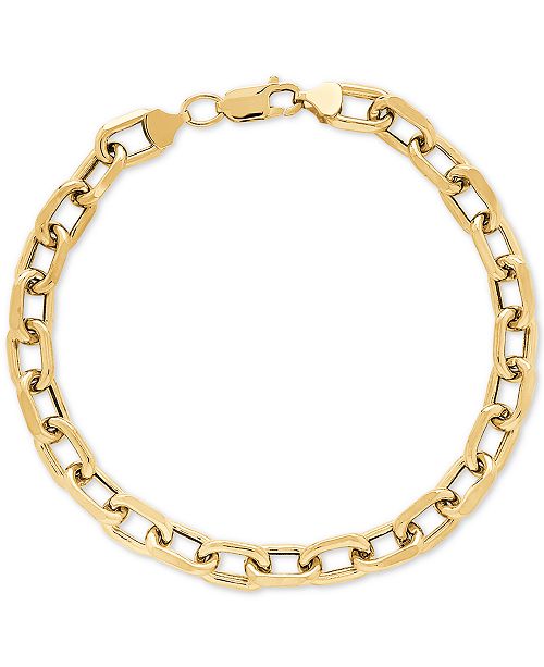 Macy's Unisex Large Oval Link Bracelet in 10k Gold & Reviews ...