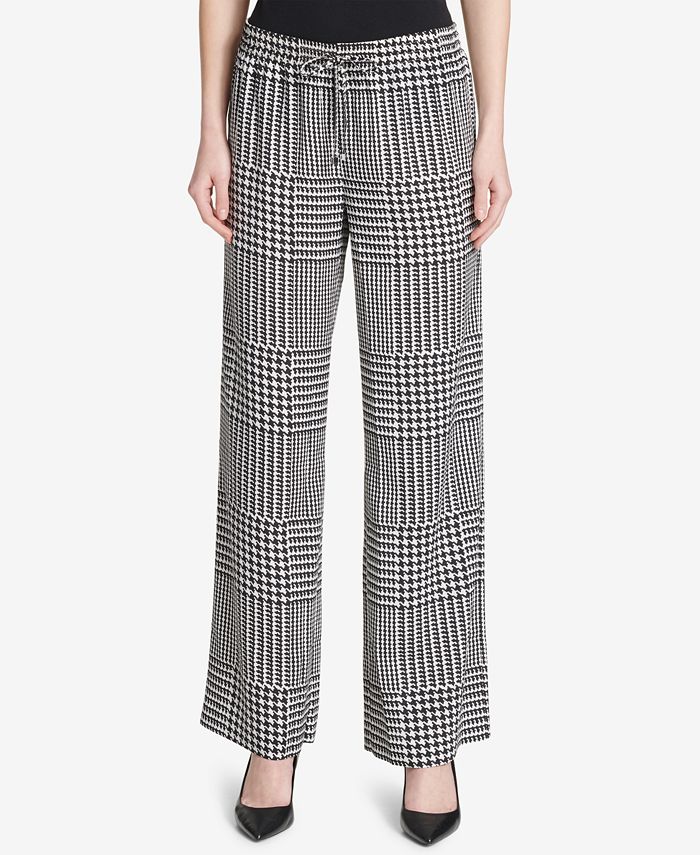 Calvin Klein Drawstring-Waist Wide-Leg Pants - Macy's