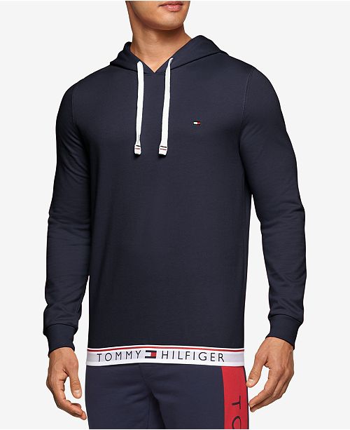 Tommy Hilfiger Men's Modern Essentials Brushed Back Fleece Lounge Hoodie Green Size Medium