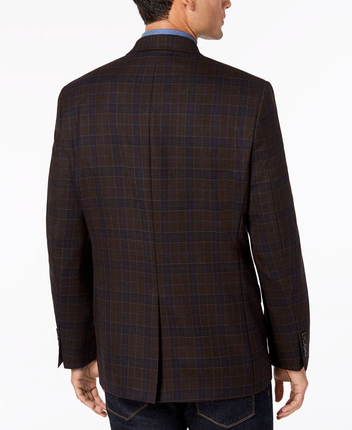 Lauren Ralph Lauren Men's ClassicFit UltraFlex Stretch Brown Plaid Wool Sport Coat Macy's