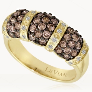 image of Le Vian Vanilla Diamonds (1/10 ct. t.w.) and Chocolate Diamonds (1 ct. t.w.) Ring in 14k Gold