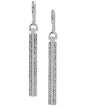 image of Dkny Pave Linear Drop Earrings