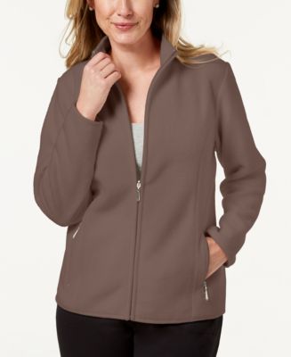 Karen Scott Sport Zip-up Zeroproof Fleece Jacket, Created For Macy's in  Gray