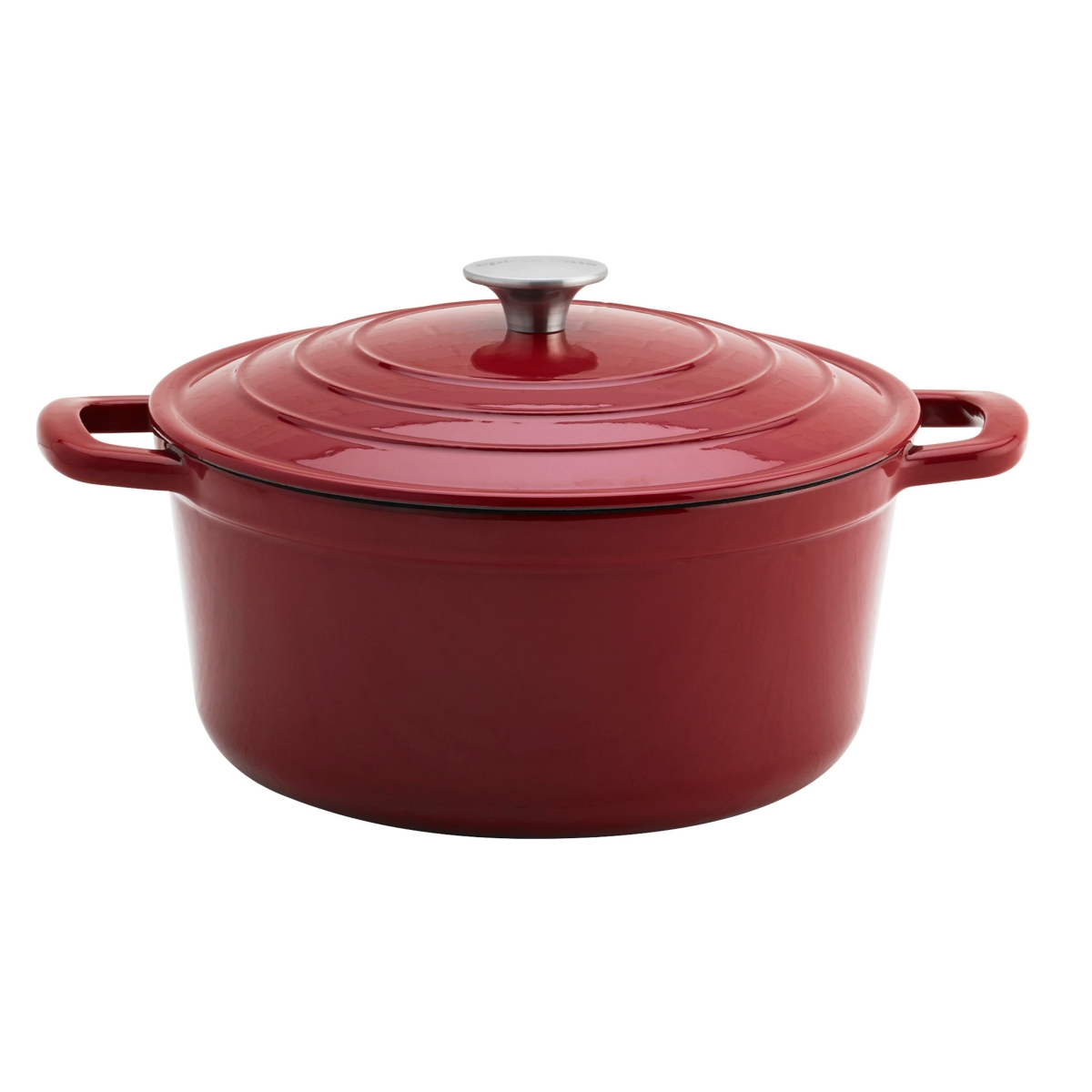 T-fal Cast Iron Enameled Dutch Oven 6 Quart Induction Oven Broiler Safe  500F Pots and Pans, Cookware Red