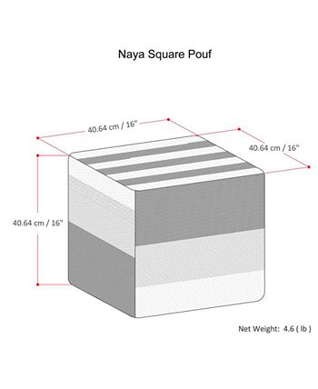 Simpli Home - Wenson Cube Pouf, Quick Ship