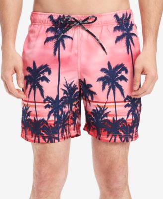 Tommy Hilfiger Palm Tree 6 1 2 Swim Trunks Created for Macy s Macy s