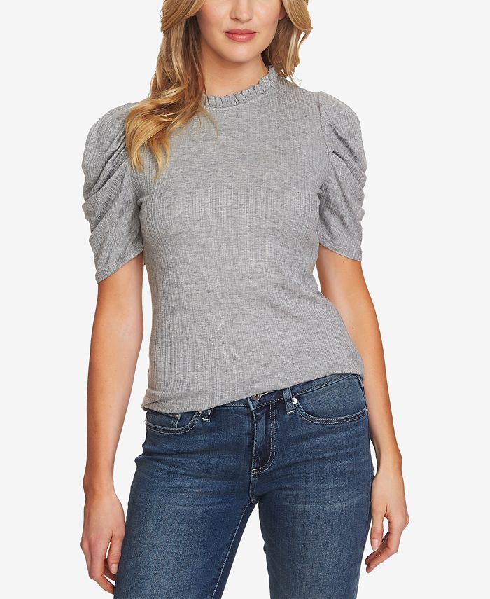 Cece Ruched Sleeve Mock Neck Top Macys 