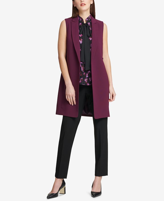 DKNY RuffledBack Long Vest Macy's
