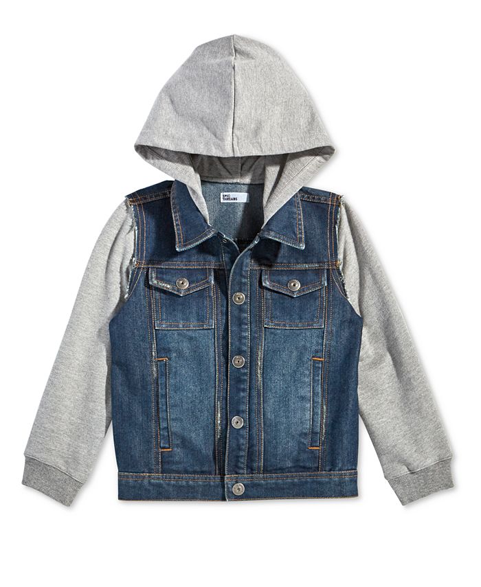 Epic Threads Toddler Boys Layered-Look Hooded Denim Jacket, Created for ...