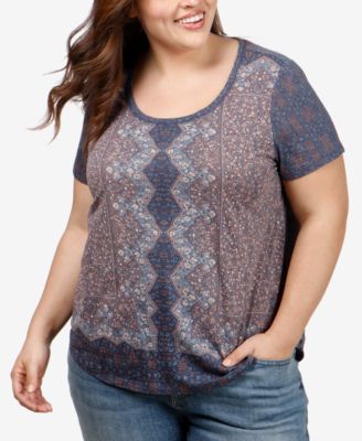 macys plus size lucky brand tops