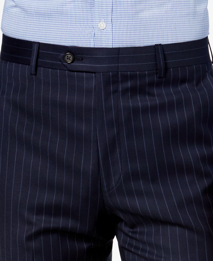 Lauren Ralph Lauren Men's Classic-Fit UltraFlex Stretch Navy Pinstripe Suit Pants & Reviews