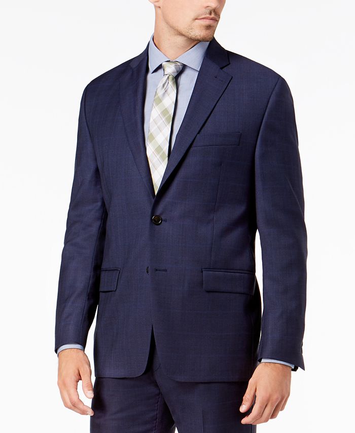 Lauren Ralph Lauren Men's Classic-Fit UltraFlex Stretch Blue Check Suit ...