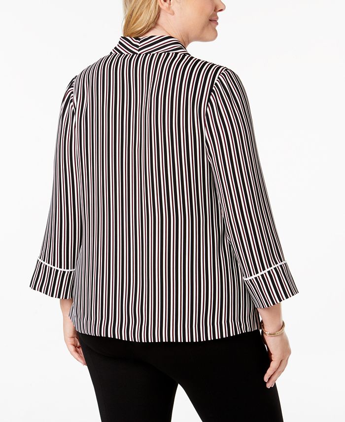 Alfani Plus Size Striped Robe Blazer, Created for Macy's & Reviews ...