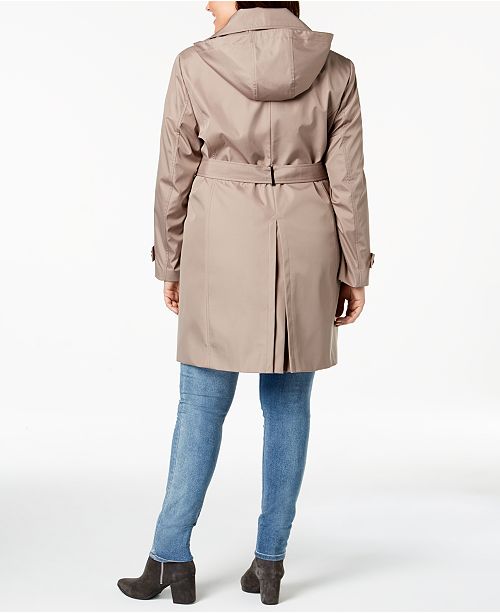 Calvin Klein Plus Size Waterproof Trench Coat, Created for Macys ...