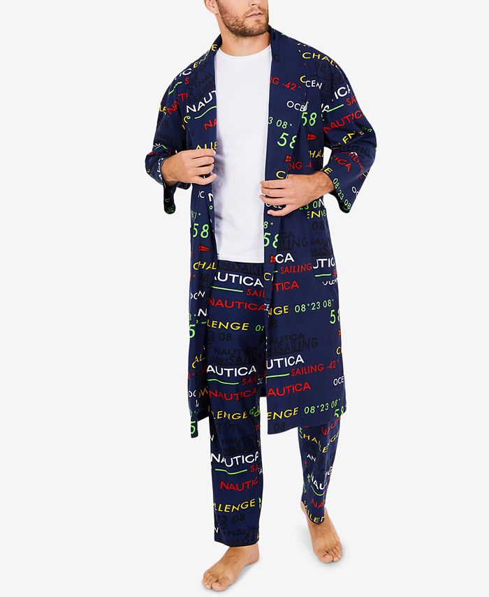 Nautica Men's Cozy Fleece Logo Robe Macy's