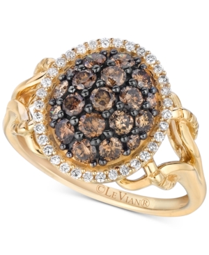 image of Le Vian Chocolatier Diamond Cluster Ring (1 ct. t.w.) in 14k Gold