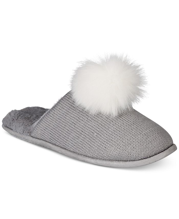 INC International Concepts I.N.C. Pom Pom Knit Slippers, Created for ...