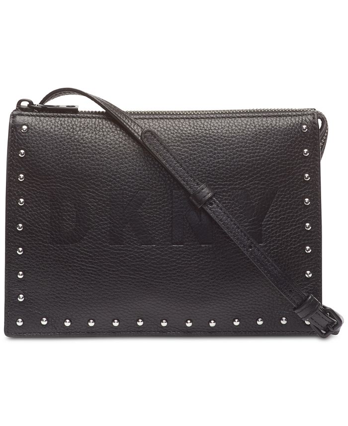 DKNY Commuter Pebble Leather Zip Logo Crossbody, Created for Macy's ...